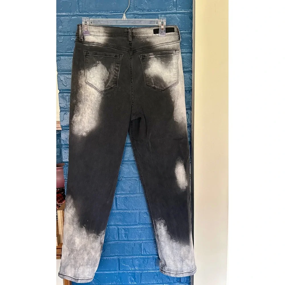 Cello Black Wash‎ High Rise Mom Jeans Distressed Ankle Denim Pants